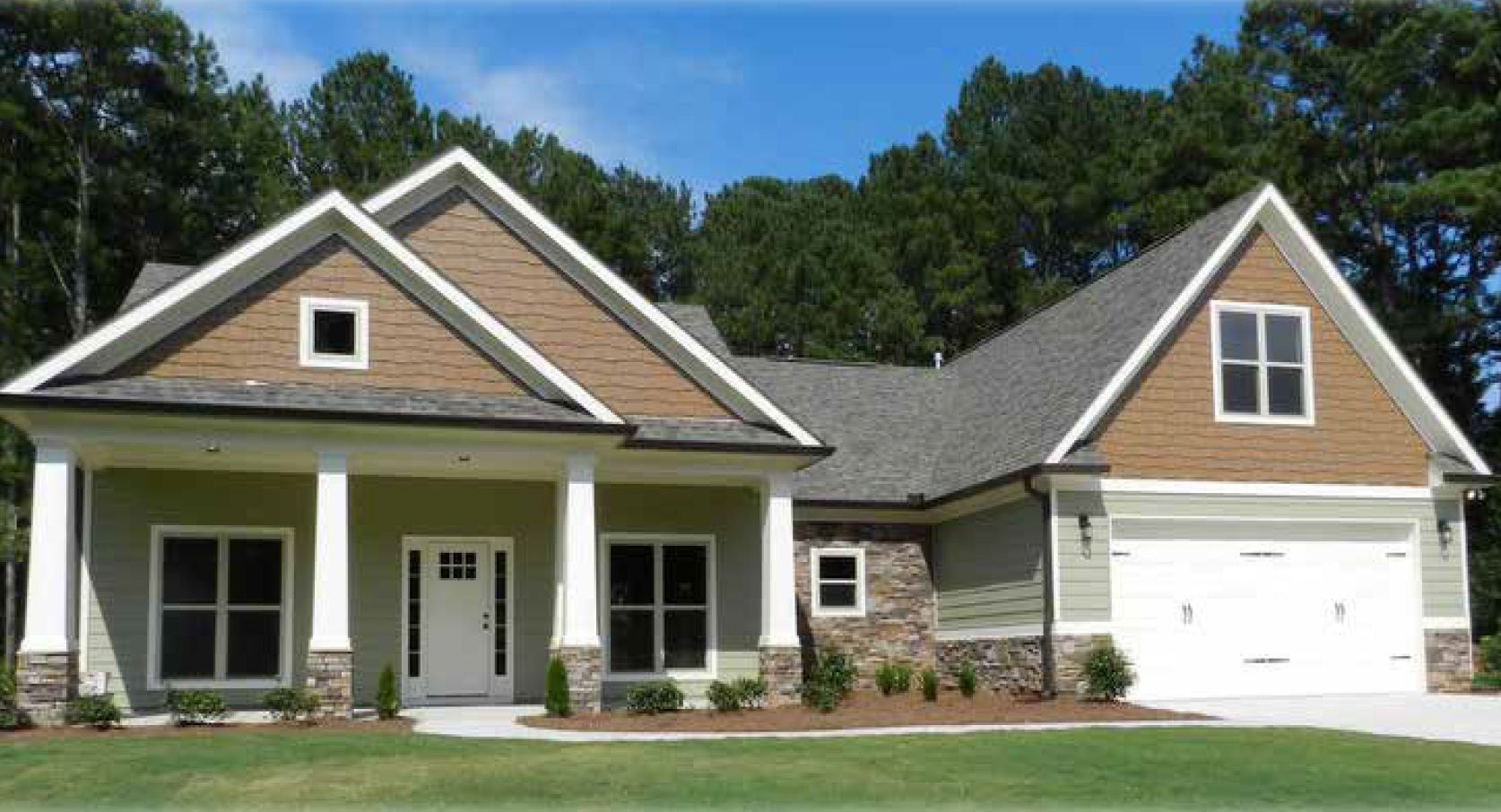 Representative exterior photo of a completed home built from the Hartsfield by Bamford and Company in Carter Grove, Cartersville, GA (Image 1).