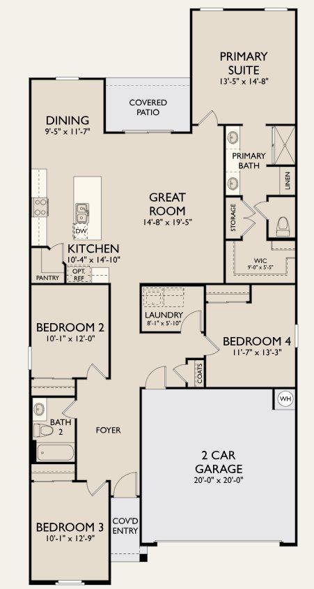2D floor plan layout for the Iris by Ashton Woods in Alba at Amarillo Creek, Maricopa, AZ (Image 1).