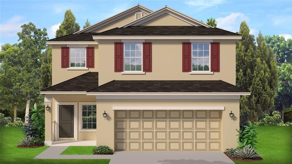 Front exterior of a new home in Villamar, Winter Haven, FL, highlighting curb appeal (Image 1). Front exterior of a new home in Villamar, Winter Haven, FL, highlighting curb appeal (Image 1).