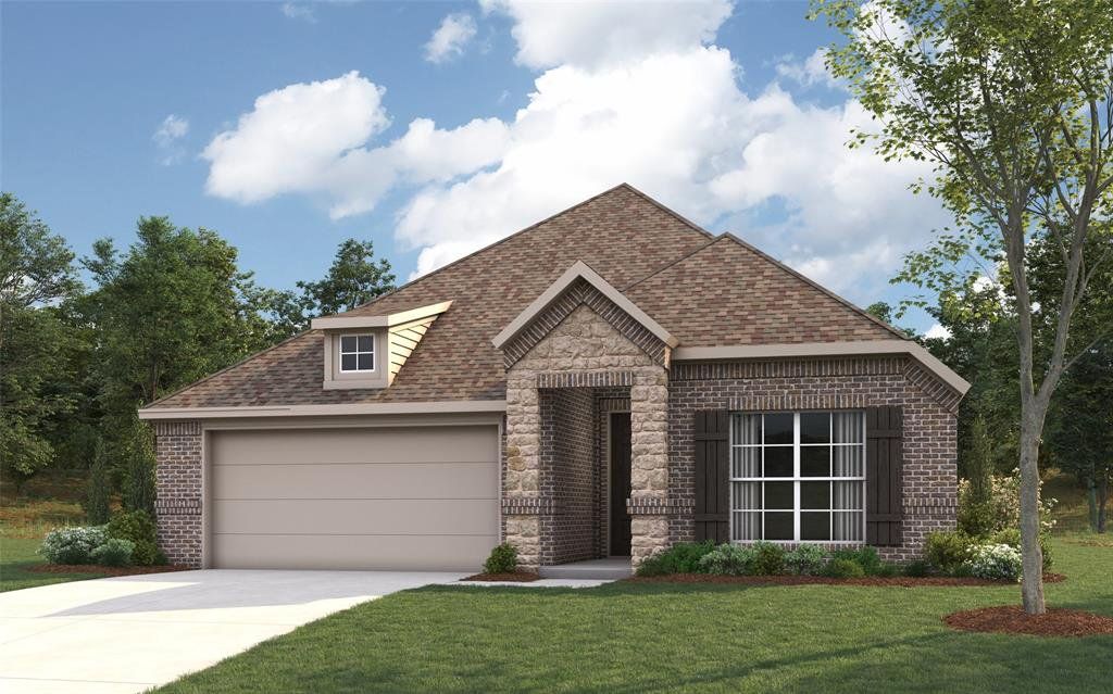 Front exterior of a new home in Creekview Meadows, Pilot Point, TX, highlighting curb appeal (Image 1). Front exterior of a new home in Creekview Meadows, Pilot Point, TX, highlighting curb appeal (Image 1).