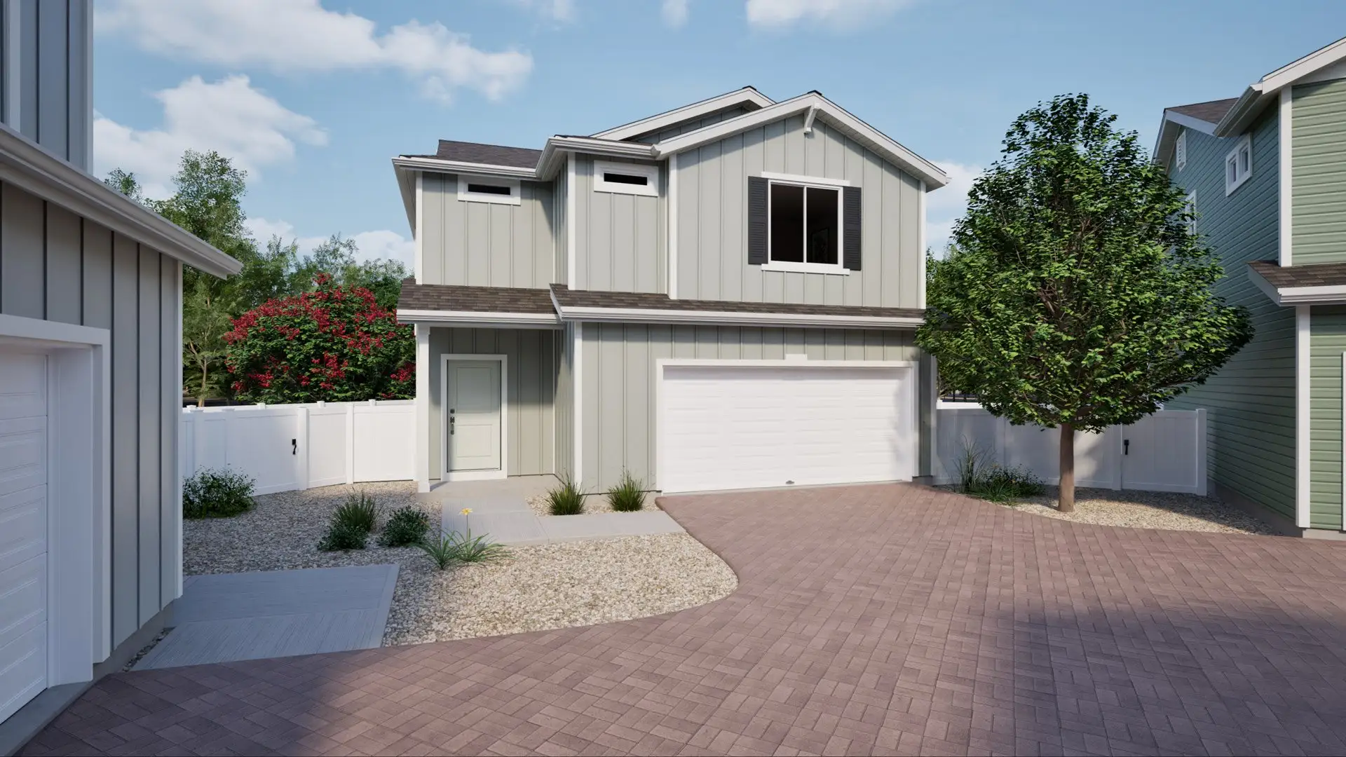 Representative exterior photo of a completed home built from the Percheron by Oakwood Homes Co in Reunion, Commerce City, CO (Image 1). Representative exterior photo of a completed home built from the Percheron by Oakwood Homes Co in Reunion, Commerce City, CO (Image 1).
