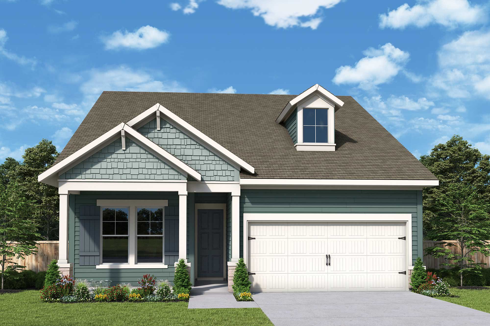 Representative exterior photo of a completed home built from the The Vibrant by David Weekley Homes in Encore at Streamside - Classic Series, Waxhaw, NC (Image 1).