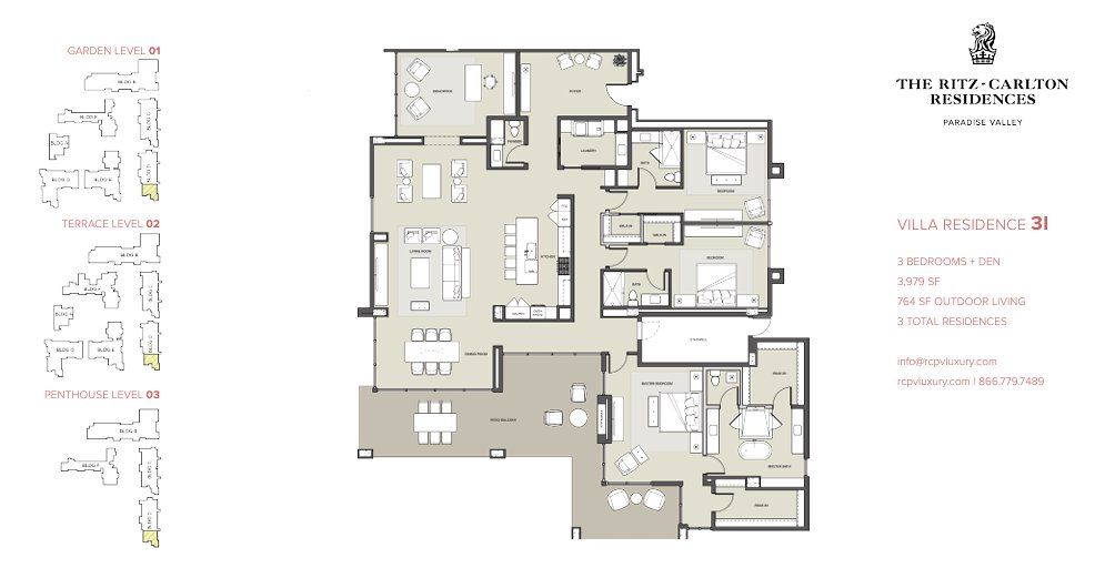 2D floor plan layout for the Residence 3I by Five Star Development in The Ritz-Carlton Residences Paradise Valley, Paradise Valley, AZ (Image 1). 2D floor plan layout for the Residence 3I by Five Star Development in The Ritz-Carlton Residences Paradise Valley, Paradise Valley, AZ (Image 1).