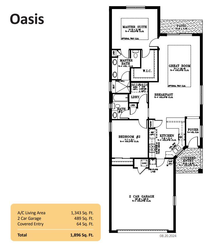2D floor plan layout of this home in On Top of the World Communities, Ocala, FL (Image 1).