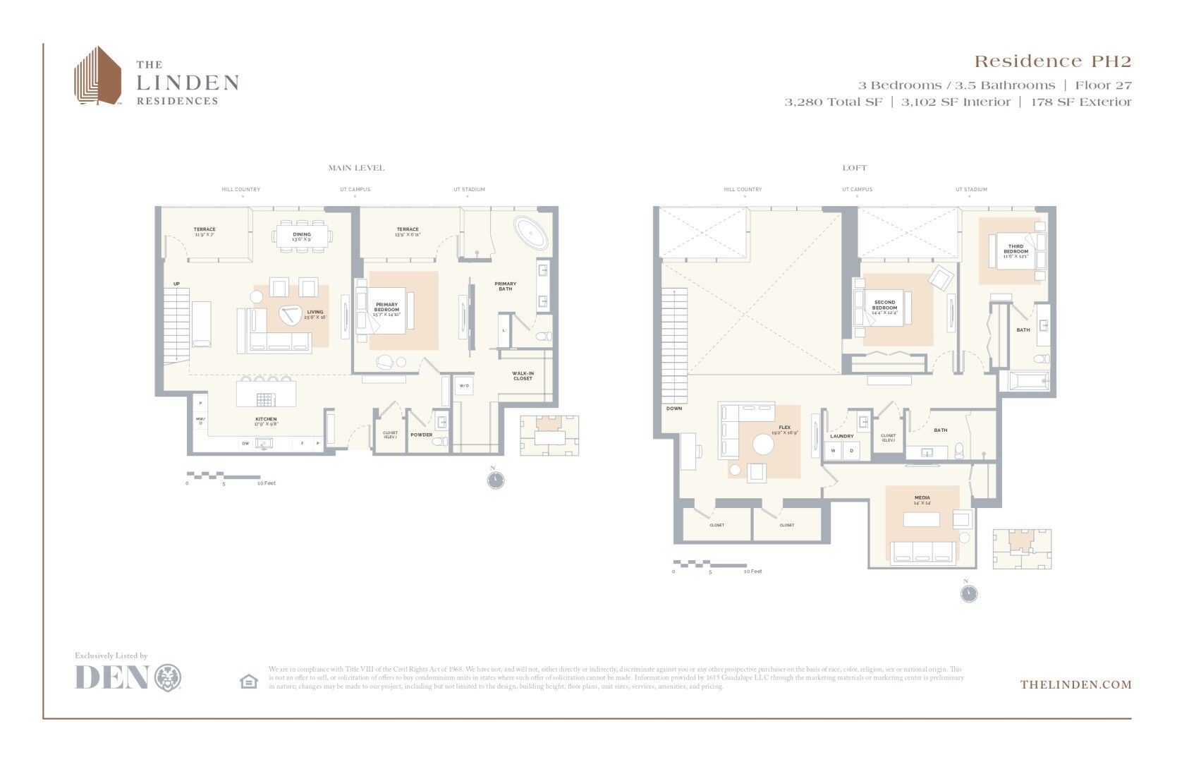 2D floor plan layout for the Residence PH2 by Reger Holdings, LLC. in The Linden Residences, Austin, TX (Image 1). 2D floor plan layout for the Residence PH2 by Reger Holdings, LLC. in The Linden Residences, Austin, TX (Image 1).