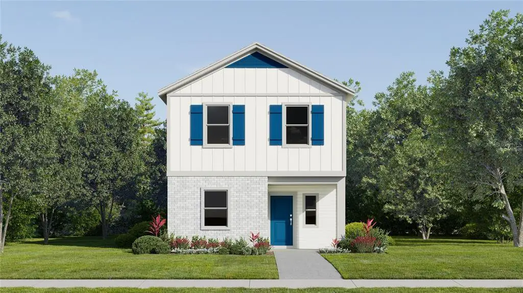 Front exterior of a new home in The Glades at Crossprairie, St. Cloud, FL, highlighting curb appeal (Image 1). Front exterior of a new home in The Glades at Crossprairie, St. Cloud, FL, highlighting curb appeal (Image 1).