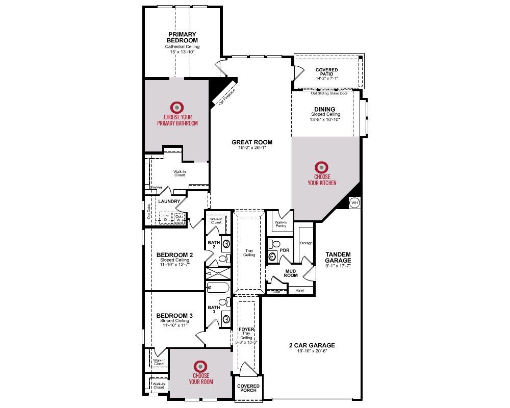 2D floor plan layout of this home in Ellwood: Prestige Collection, Iowa Colony, TX (Image 1).