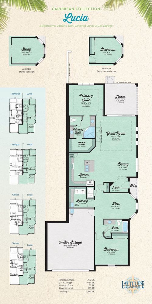 2D floor plan layout for the Lucia by Minto Communities in Latitude Margaritaville Hilton Head, Hardeeville, SC (Image 1). 2D floor plan layout for the Lucia by Minto Communities in Latitude Margaritaville Hilton Head, Hardeeville, SC (Image 1).