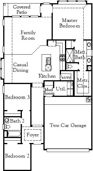 2D floor plan layout for the Kendalia 45' homesites by Coventry Homes in Stillwater Ranch, San Antonio, TX (Image 1). 2D floor plan layout for the Kendalia 45' homesites by Coventry Homes in Stillwater Ranch, San Antonio, TX (Image 1).