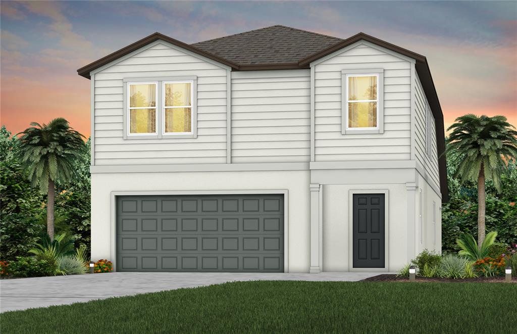 Front exterior of a new home in Riverwood, Zephyrhills, FL, highlighting curb appeal (Image 1). Front exterior of a new home in Riverwood, Zephyrhills, FL, highlighting curb appeal (Image 1).