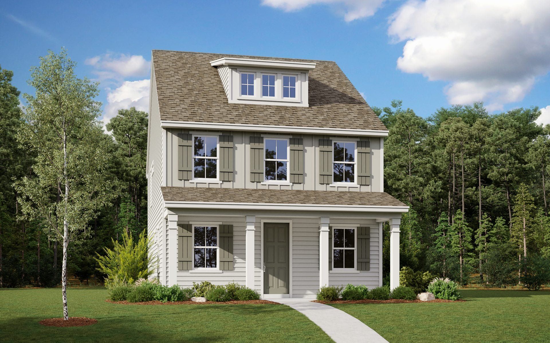 Front exterior of a new home in Castlewood, Taylor, TX, highlighting curb appeal (Image 1).