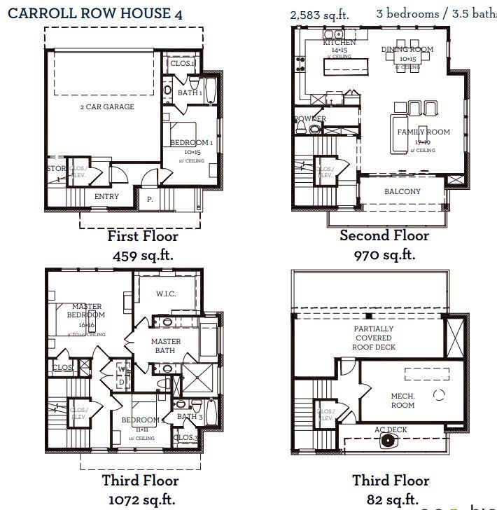 2D floor plan layout of this home in Foundry Row, Fort Worth, TX (Image 1).