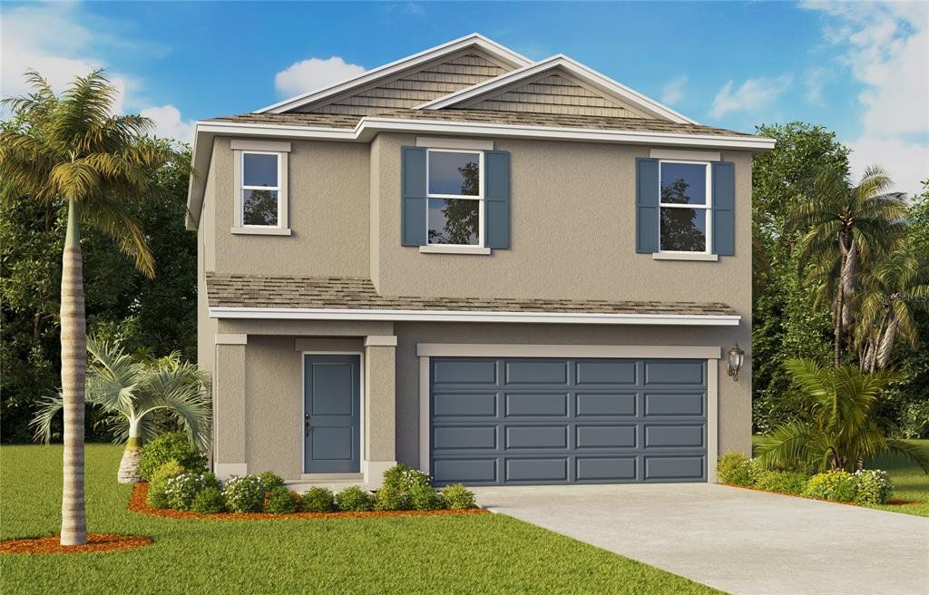 Front exterior of a new home in , Davenport, FL, highlighting curb appeal (Image 1). Front exterior of a new home in , Davenport, FL, highlighting curb appeal (Image 1).