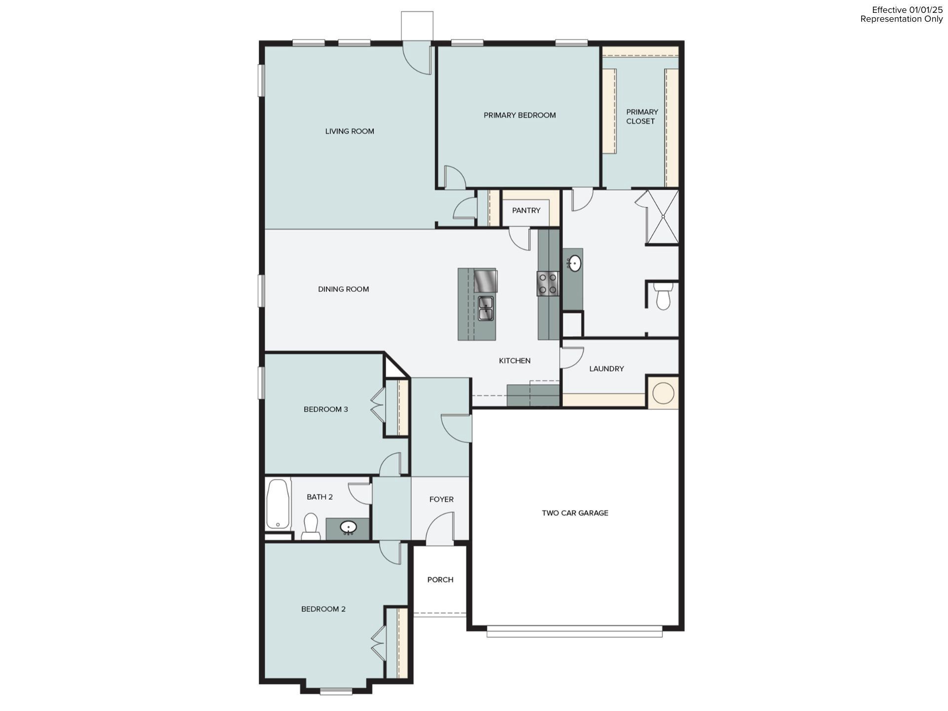 2D floor plan layout for the 1754 by Brohn Homes in Harvest Ridge, Elgin, TX (Image 1). 2D floor plan layout for the 1754 by Brohn Homes in Harvest Ridge, Elgin, TX (Image 1).