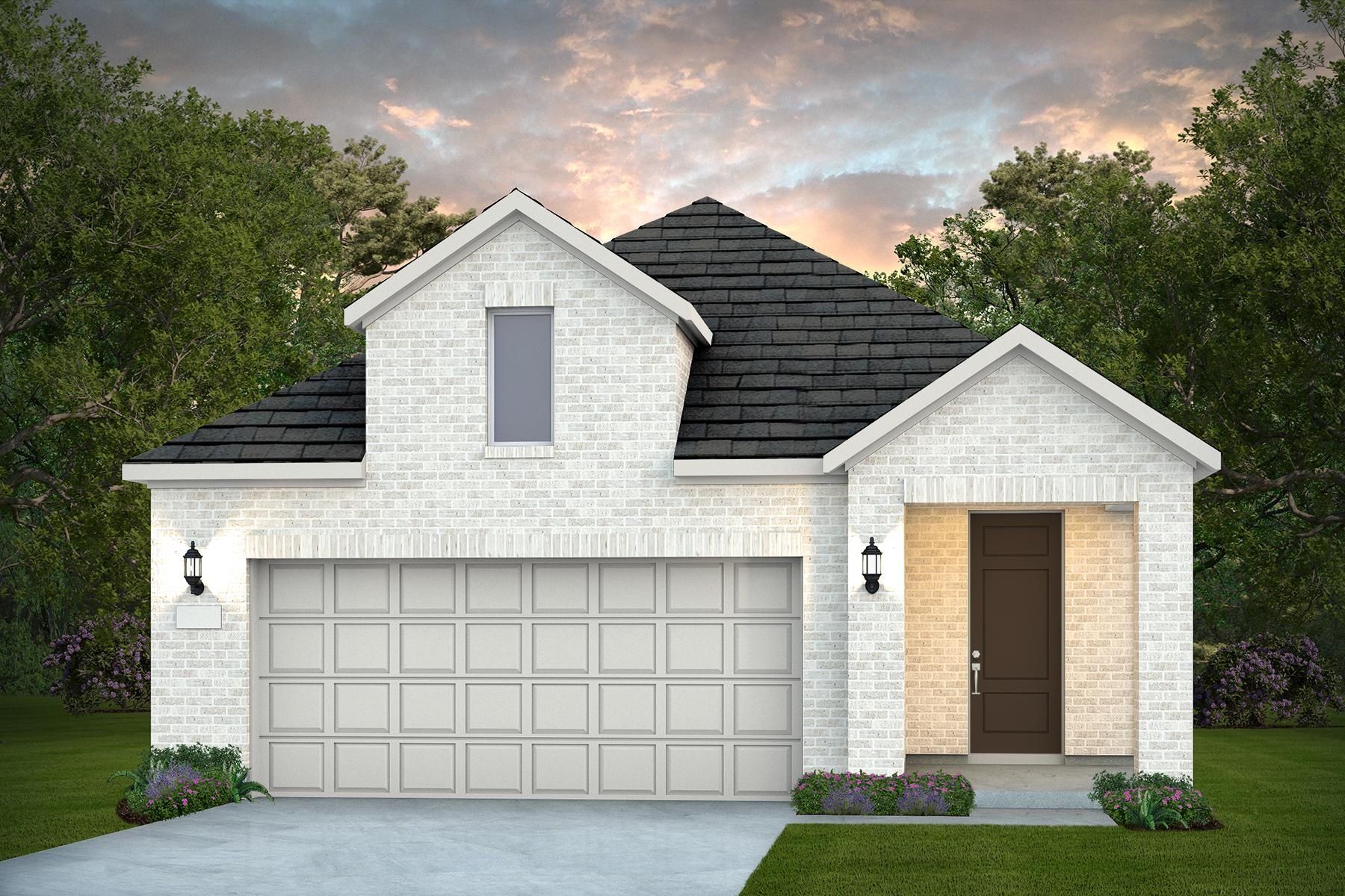Front exterior of a new home in Sun City Texas, Georgetown, TX, highlighting curb appeal (Image 1). Front exterior of a new home in Sun City Texas, Georgetown, TX, highlighting curb appeal (Image 1).