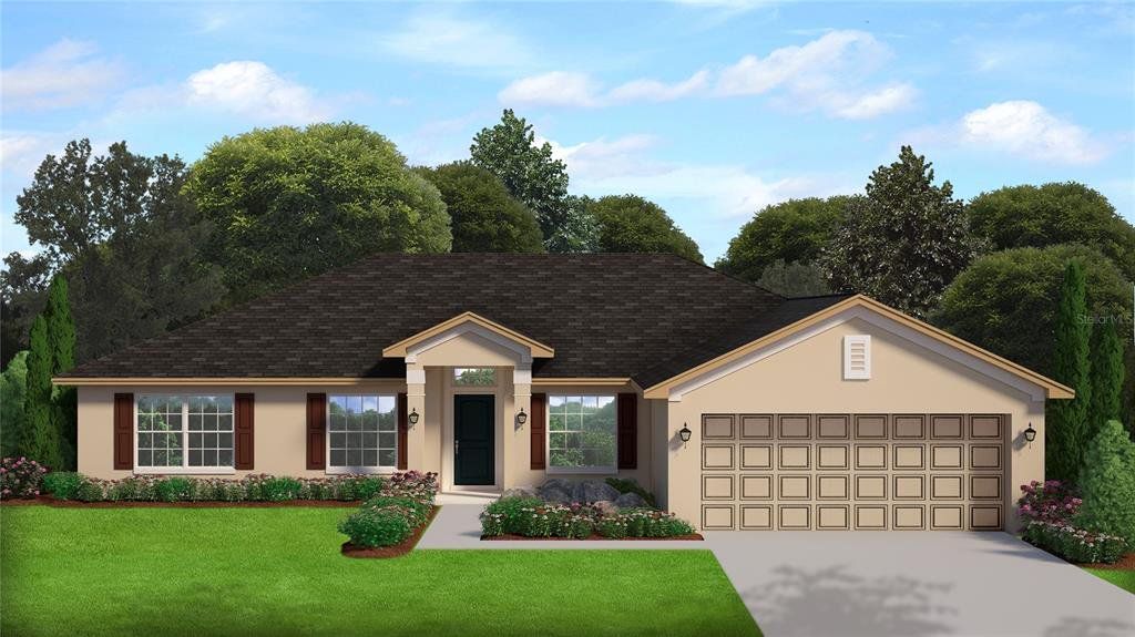 Front exterior of a new home in , Ocala, FL, highlighting curb appeal (Image 1). Front exterior of a new home in , Ocala, FL, highlighting curb appeal (Image 1).