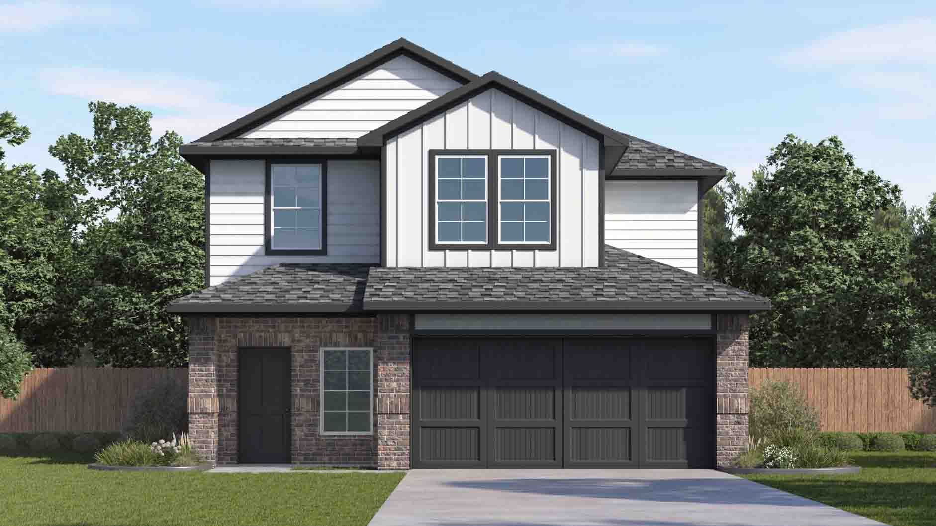 Front exterior of a new home in Allison Park, Houston, TX, highlighting curb appeal (Image 1). Front exterior of a new home in Allison Park, Houston, TX, highlighting curb appeal (Image 1).