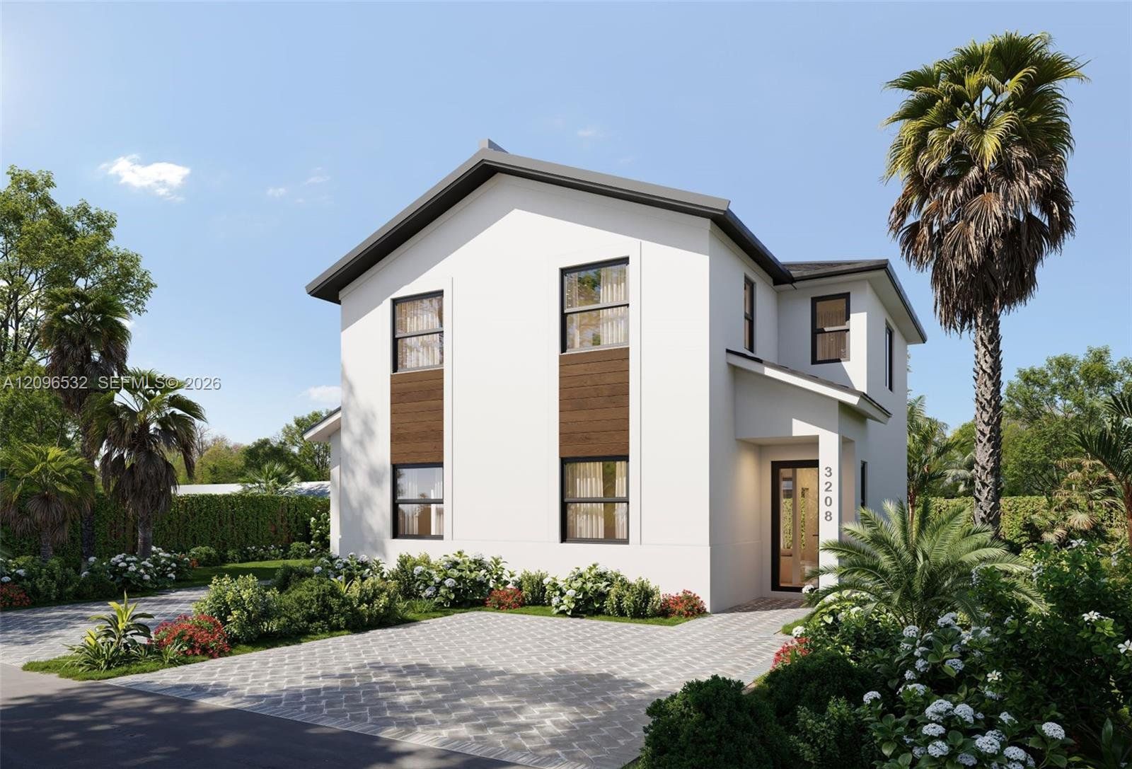 Front exterior of a new home in , Miami, FL, highlighting curb appeal (Image 1). Front exterior of a new home in , Miami, FL, highlighting curb appeal (Image 1).