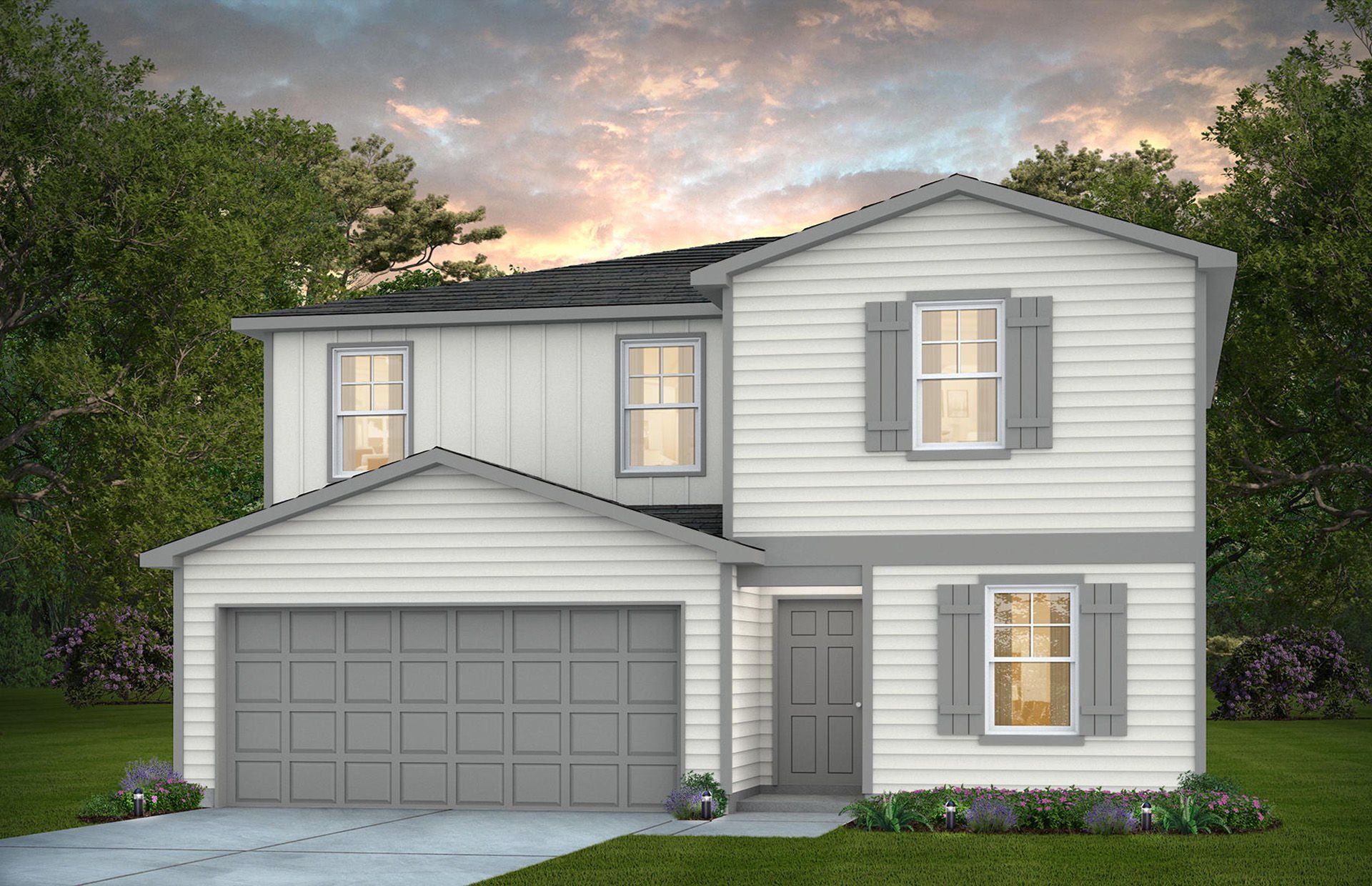 Front exterior of a new home in Vista Real, Converse, TX, highlighting curb appeal (Image 1). Front exterior of a new home in Vista Real, Converse, TX, highlighting curb appeal (Image 1).