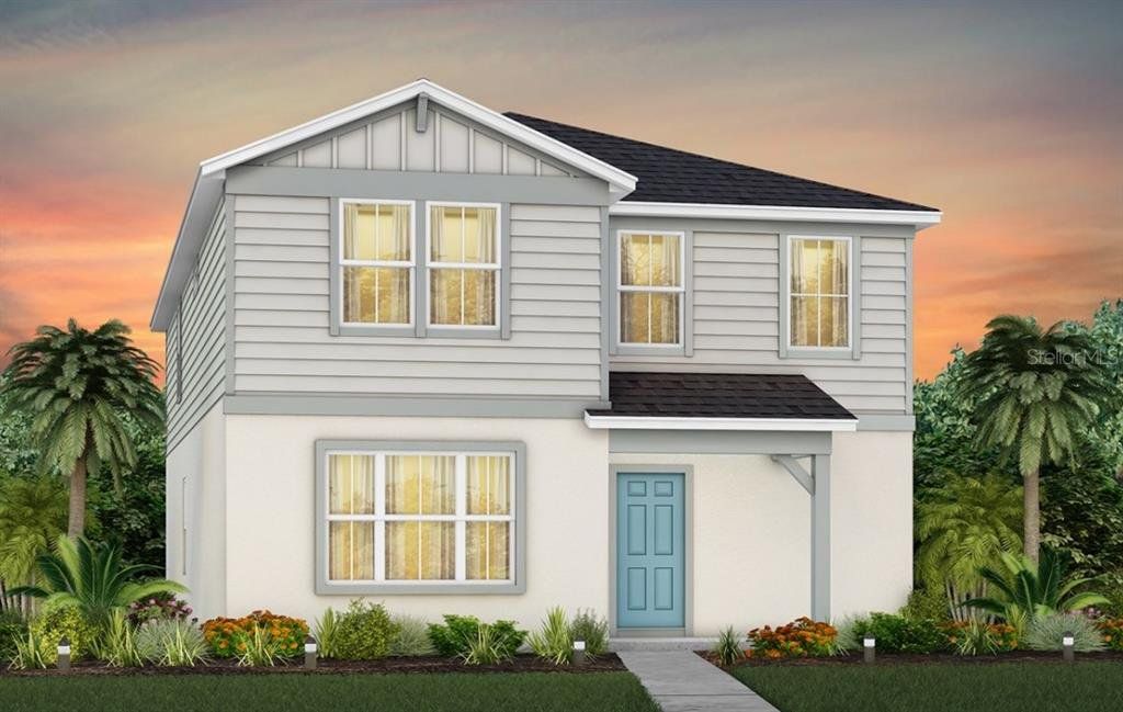 Front exterior of a new home in The Landings at Live Oak Lake, St. Cloud, FL, highlighting curb appeal (Image 1). Front exterior of a new home in The Landings at Live Oak Lake, St. Cloud, FL, highlighting curb appeal (Image 1).