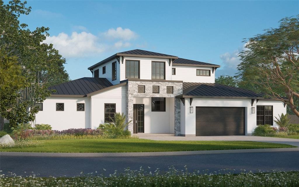 Front exterior of a new home in , Sarasota, FL, highlighting curb appeal (Image 1). Front exterior of a new home in , Sarasota, FL, highlighting curb appeal (Image 1).