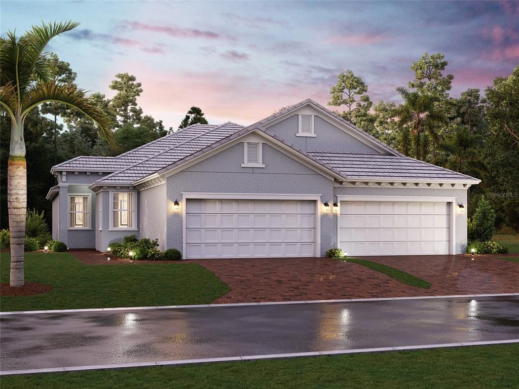 Front exterior of a new home in Sweetwater at Lakewood Ranch, Lakewood Ranch, FL, highlighting curb appeal (Image 1). Front exterior of a new home in Sweetwater at Lakewood Ranch, Lakewood Ranch, FL, highlighting curb appeal (Image 1).