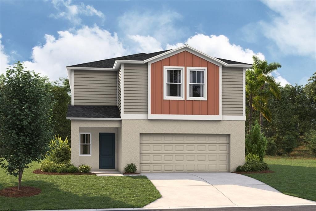 Front exterior of a new home in Wynnstone, Davenport, FL, highlighting curb appeal (Image 1). Front exterior of a new home in Wynnstone, Davenport, FL, highlighting curb appeal (Image 1).