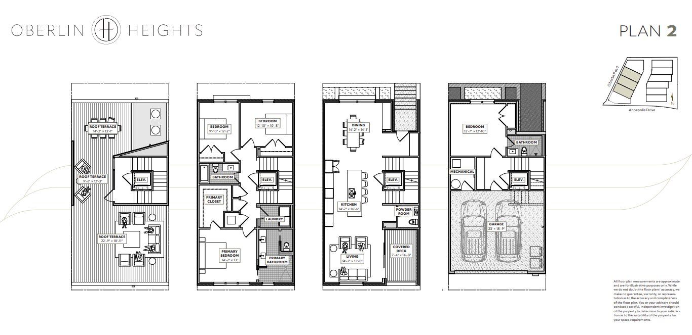 2D floor plan layout for the Plan 2 by Concept 8 in Oberlin Heights, Raleigh, NC (Image 1).