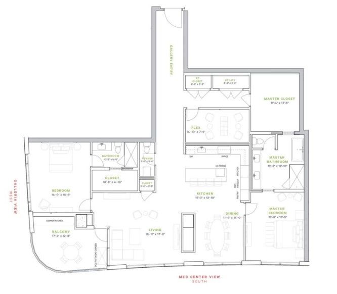 2D floor plan layout for the Sawyer by DC Partners in Residences At The Allen, Houston, TX (Image 1). 2D floor plan layout for the Sawyer by DC Partners in Residences At The Allen, Houston, TX (Image 1).