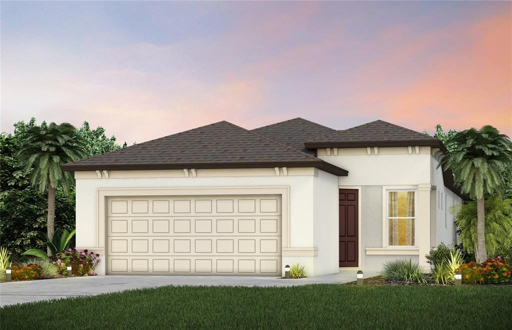 Front exterior of a new home in Del Webb Stone Creek, Ocala, FL, highlighting curb appeal (Image 1). Front exterior of a new home in Del Webb Stone Creek, Ocala, FL, highlighting curb appeal (Image 1).