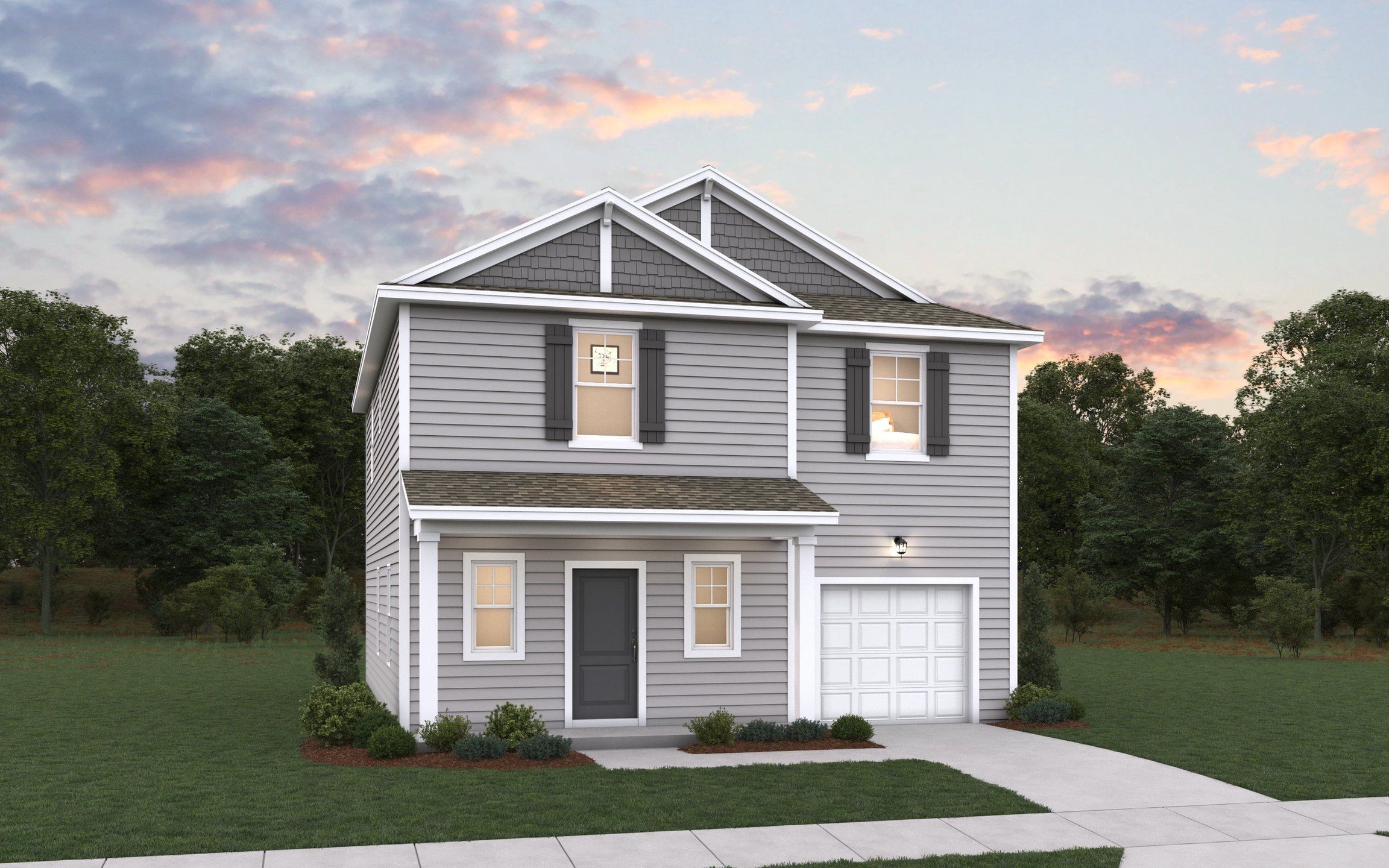 Front exterior of a new home in Richburg Meadows, Richburg, SC, highlighting curb appeal (Image 1). Front exterior of a new home in Richburg Meadows, Richburg, SC, highlighting curb appeal (Image 1).