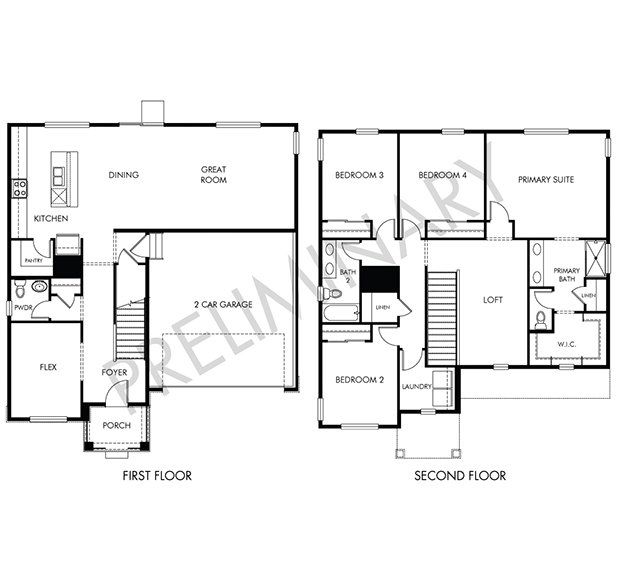 2D floor plan layout of this home in Revere at Johnstown, Johnstown, CO (Image 1). 2D floor plan layout of this home in Revere at Johnstown, Johnstown, CO (Image 1).