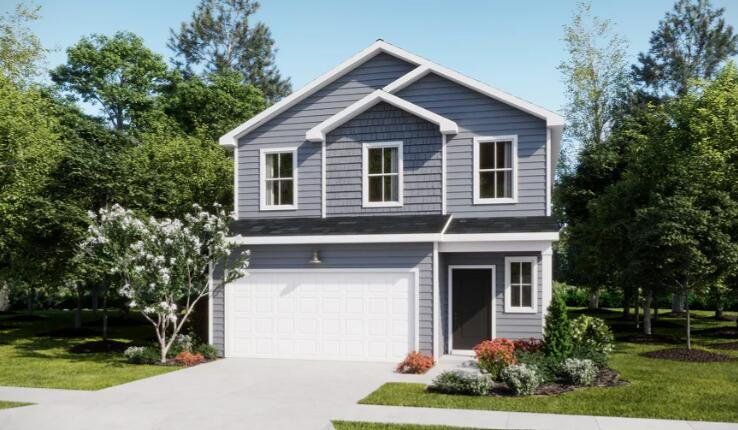 Front exterior of a new home in Lindera Preserve at Cane Bay Plantation: Sabal Collection, Summerville, SC, highlighting curb appeal (Image 1). Front exterior of a new home in Lindera Preserve at Cane Bay Plantation: Sabal Collection, Summerville, SC, highlighting curb appeal (Image 1).