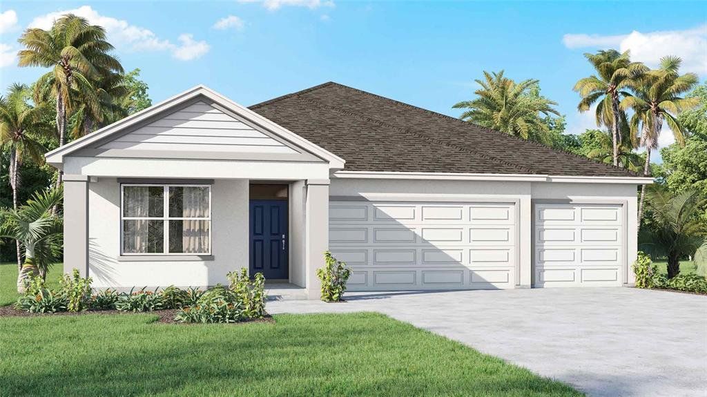 Front exterior of a new home in Brookside, Ruskin, FL, highlighting curb appeal (Image 1). Front exterior of a new home in Brookside, Ruskin, FL, highlighting curb appeal (Image 1).