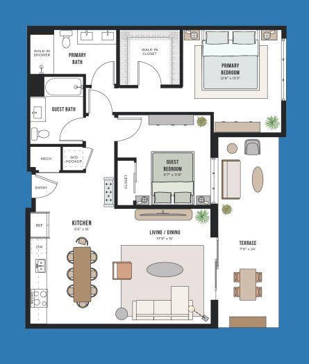 2D floor plan layout for the B3 by Intracorp in Congress Lofts Saint Elmo, Austin, TX (Image 1). 2D floor plan layout for the B3 by Intracorp in Congress Lofts Saint Elmo, Austin, TX (Image 1).