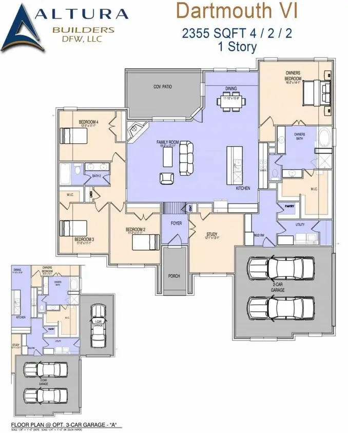 2D floor plan layout for the Dartmouth VI by Altura Homes in Creekview Farms, Greenville, TX (Image 1). 2D floor plan layout for the Dartmouth VI by Altura Homes in Creekview Farms, Greenville, TX (Image 1).