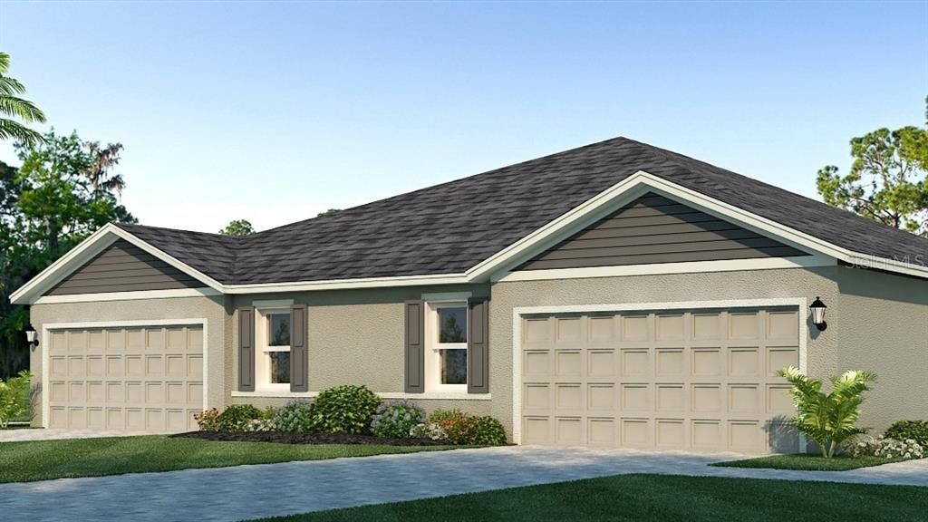 Front exterior of a new home in Legacy Preserve, Parrish, FL, highlighting curb appeal (Image 1). Front exterior of a new home in Legacy Preserve, Parrish, FL, highlighting curb appeal (Image 1).