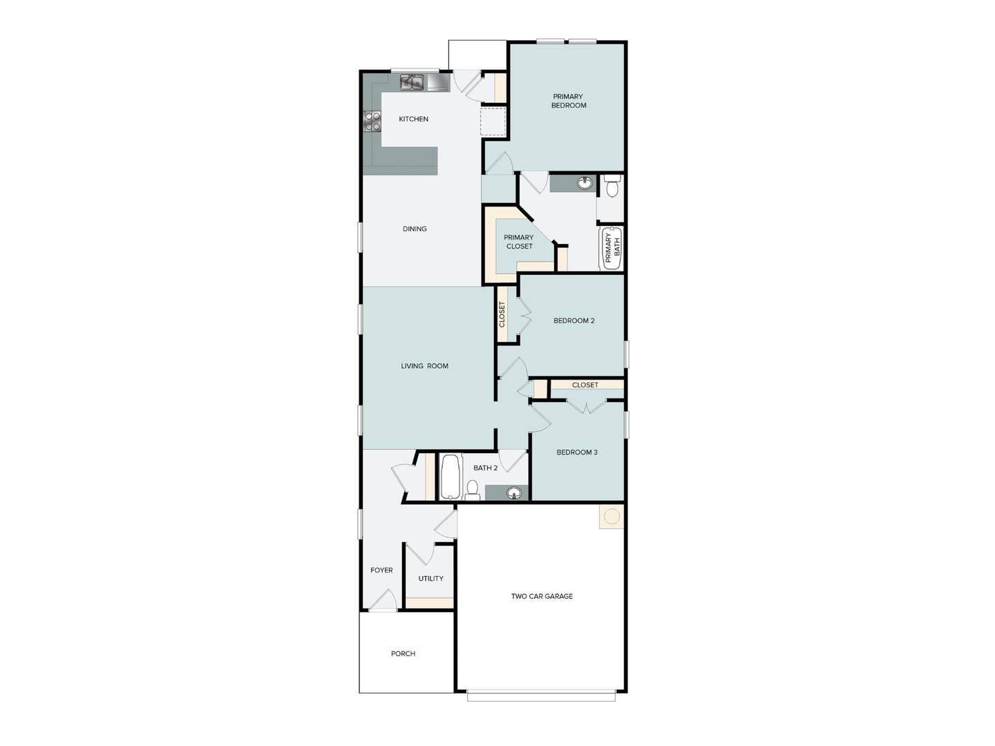 2D floor plan layout of this home in Cloverleaf, Austin, TX (Image 1).