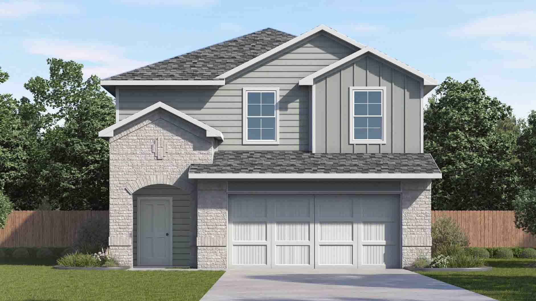 Front exterior of a new home in Allison Park, Houston, TX, highlighting curb appeal (Image 1). Front exterior of a new home in Allison Park, Houston, TX, highlighting curb appeal (Image 1).