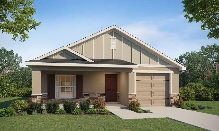 Front exterior of a new home in VillaMar, Winter Haven, FL, highlighting curb appeal (Image 1).