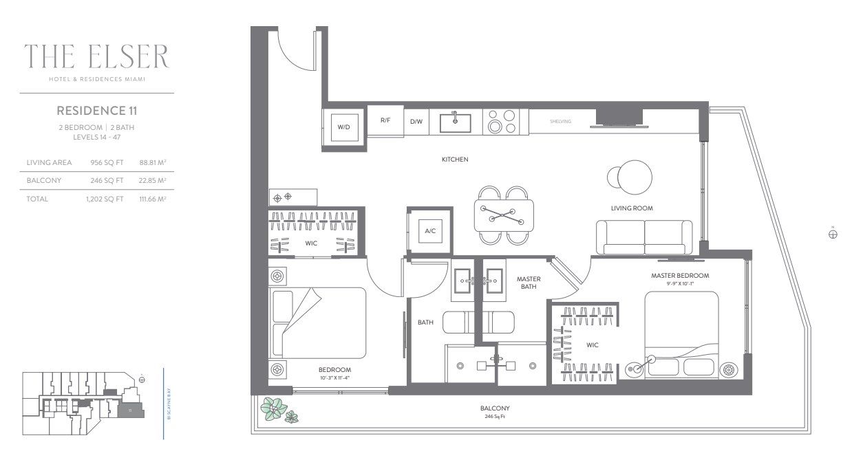2D floor plan layout for the Residence 11 by Property Markets Group in The Elser Hotel & Residences, Miami, FL (Image 1). 2D floor plan layout for the Residence 11 by Property Markets Group in The Elser Hotel & Residences, Miami, FL (Image 1).