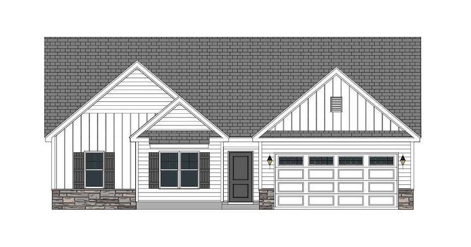 Exterior rendering of this home design in Davenport Farms, Winterville, NC (Image 1). Exterior rendering of this home design in Davenport Farms, Winterville, NC (Image 1).