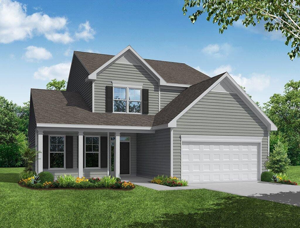 Front exterior of a new home in Daniel Farms, Benson, NC, highlighting curb appeal (Image 1). Front exterior of a new home in Daniel Farms, Benson, NC, highlighting curb appeal (Image 1).