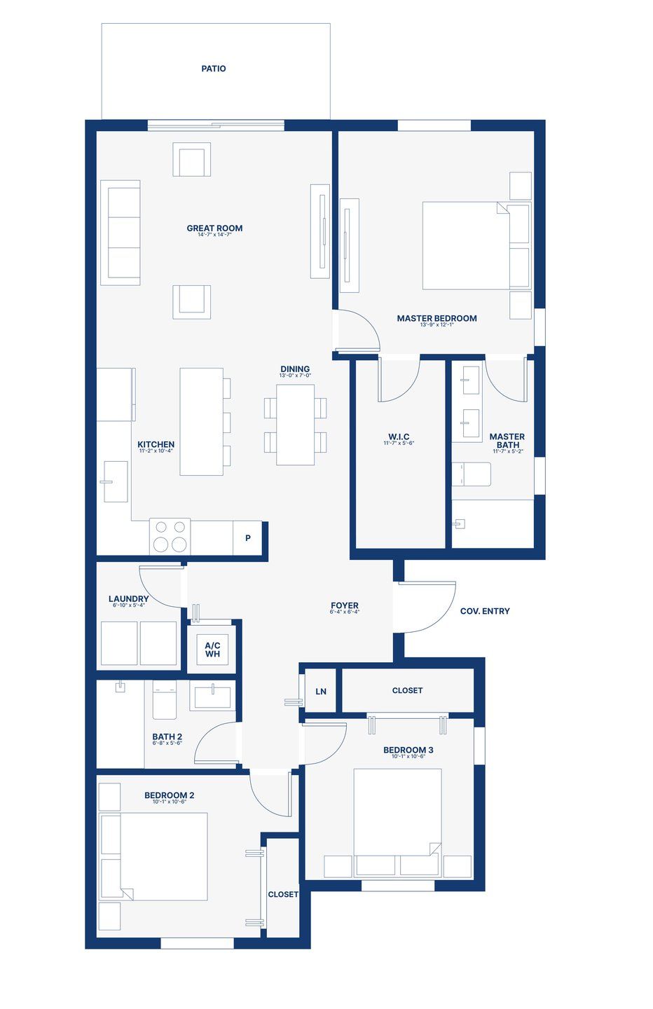 2D floor plan layout for the Diana by Bluenest Development in Palm Villas, Leisure City, FL (Image 1). 2D floor plan layout for the Diana by Bluenest Development in Palm Villas, Leisure City, FL (Image 1).