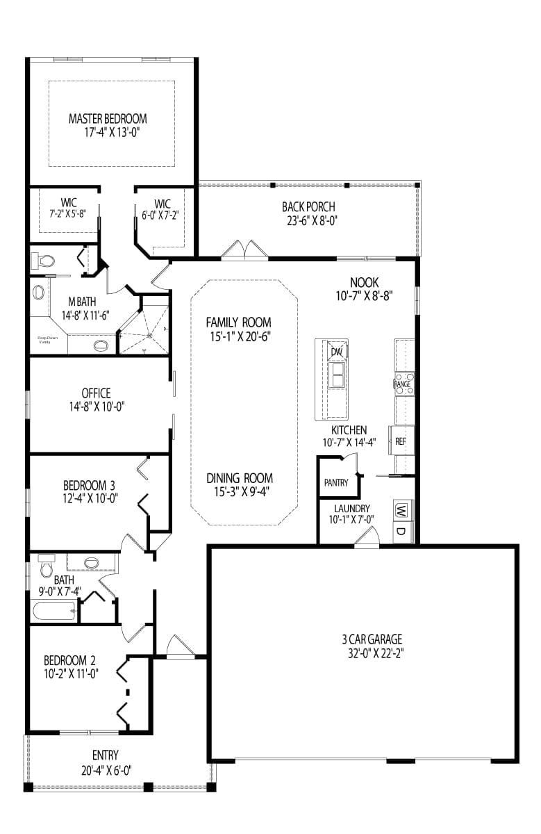 2D floor plan layout for the The Maple by NORFLEET HOMES in Countryway Town Square, Newberry, FL (Image 1). 2D floor plan layout for the The Maple by NORFLEET HOMES in Countryway Town Square, Newberry, FL (Image 1).