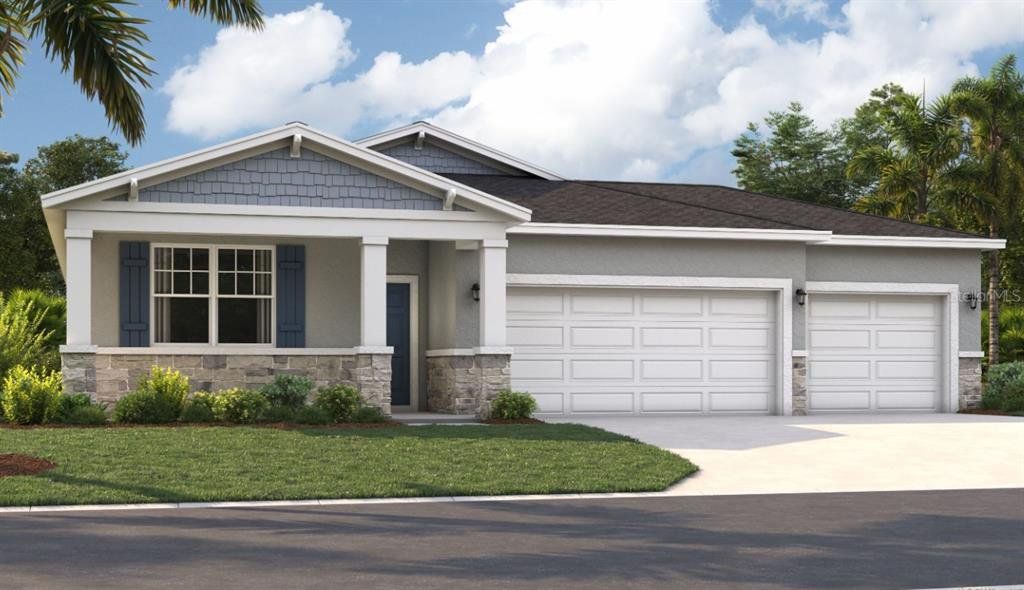 Front exterior of a new home in Country Club Estates, Palm Bay, FL, highlighting curb appeal (Image 1). Front exterior of a new home in Country Club Estates, Palm Bay, FL, highlighting curb appeal (Image 1).