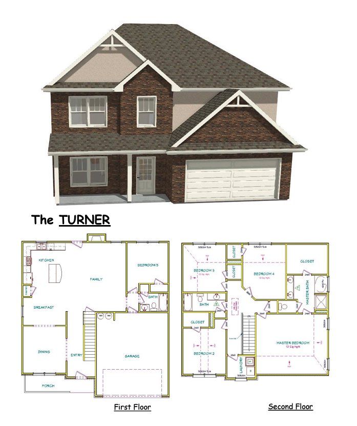 Image 1 representing the Turner by Capshaw in Laney Place, Rex, GA.