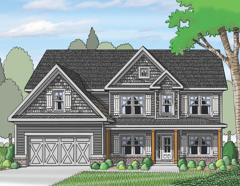Exterior rendering of this home design in Woodland Hills, Loganville, GA (Image 1). Exterior rendering of this home design in Woodland Hills, Loganville, GA (Image 1).