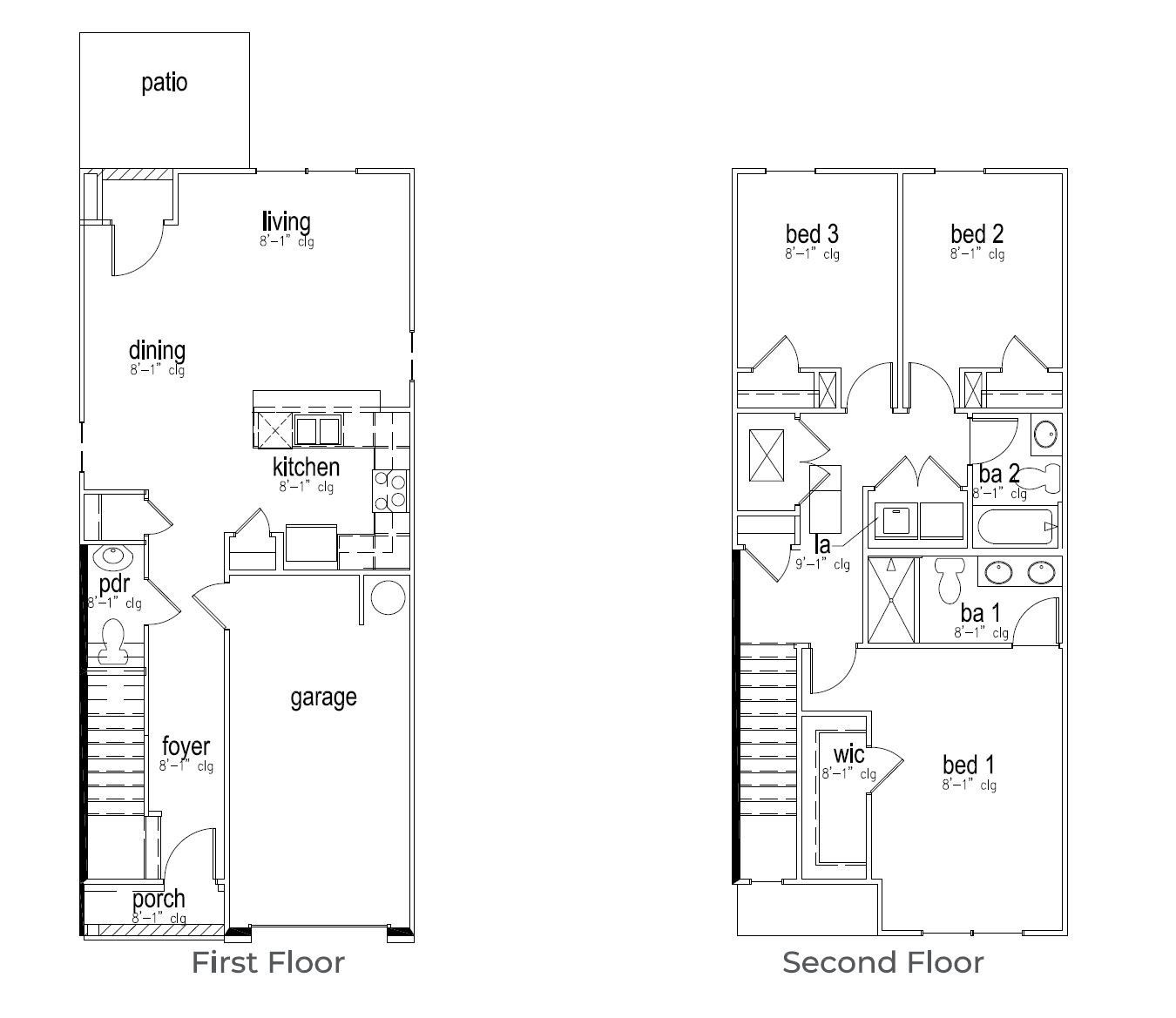 2D floor plan layout for the Pearson Th by D.R. Horton in Willow Commons, Lugoff, SC (Image 1). 2D floor plan layout for the Pearson Th by D.R. Horton in Willow Commons, Lugoff, SC (Image 1).