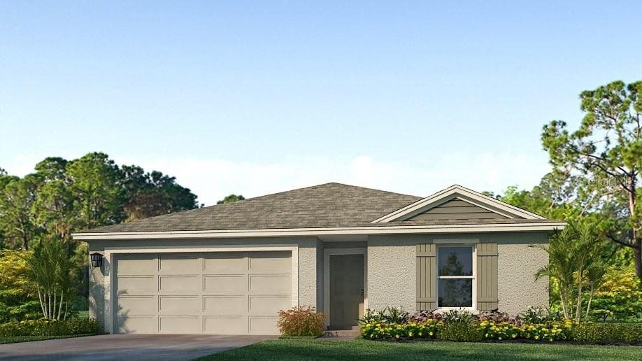 Front exterior of a new home in Rye Crossing, Parrish, FL, highlighting curb appeal (Image 1). Front exterior of a new home in Rye Crossing, Parrish, FL, highlighting curb appeal (Image 1).